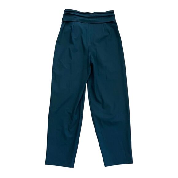 ZARA Hi Waisted Bow Tie Crossover Black Trouser Pants - Picture 2 of 5